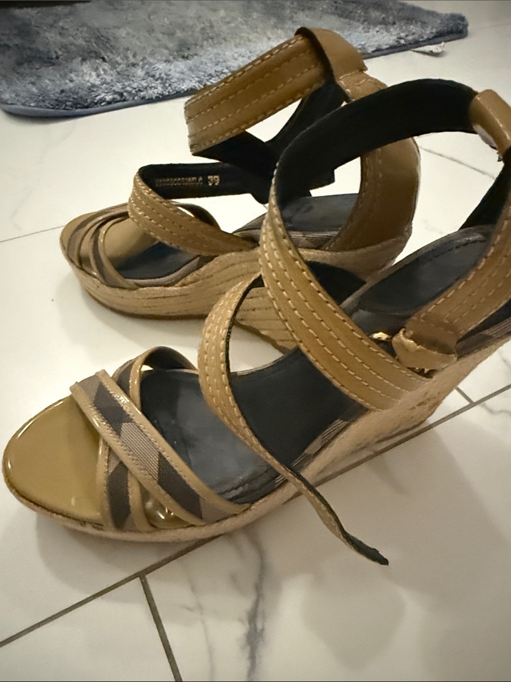 Burberry Rope Raffia wedges - Picture 5 of 5